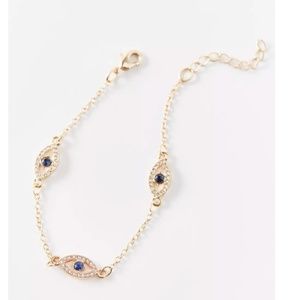 UO Evil Eye Rhinestone Bracelet